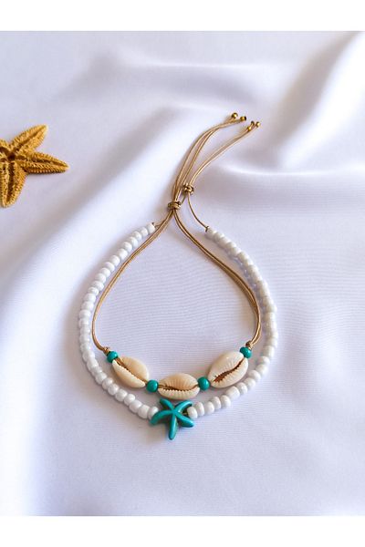 DENİZDENAL Starfish Anklet Set of 2