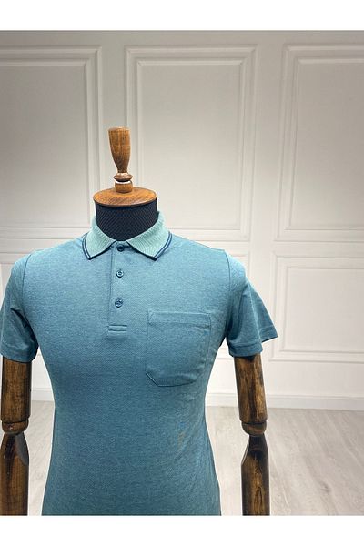 CCS Sarar Tricou verde cu gât polo și buzunar