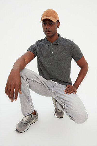 Trendyol Collection Polo T-shirt - Gray - Slim fit