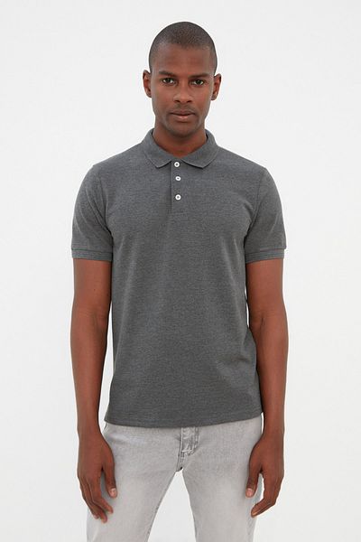 Trendyol Collection Polo T-shirt - Gray - Slim fit