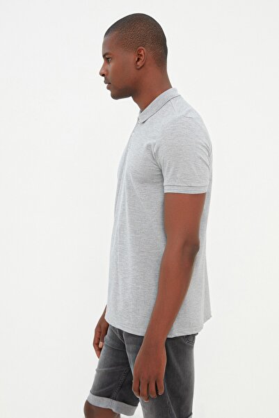 Trendyol Collection Polo T-shirt - Gray - Slim fit