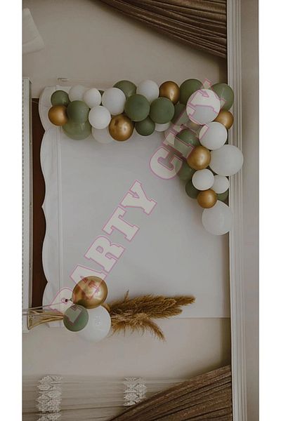 Party City Mold Green White Chrome Gold 50 Balloon Concept Chain