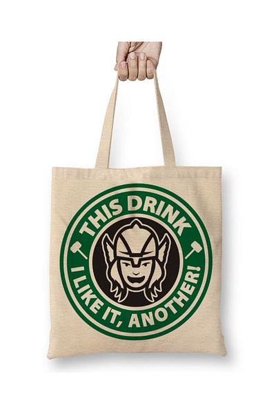 Baskı Dükkanı Thor This Drink I Like It Άλλη υφασμάτινη τσάντα με μακριά λαβή