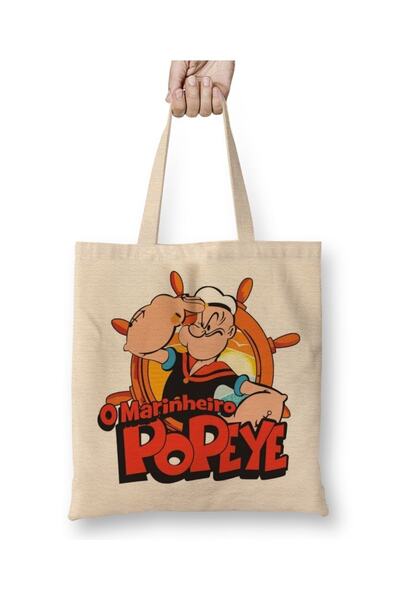 Baskı Dükkanı Popeye osnovna rižina tkanina Torba duga Sa ručkom