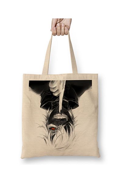Baskı Dükkanı Υφασμάτινη τσάντα Kaneki Tokyo Ghoul με μακριά λαβή