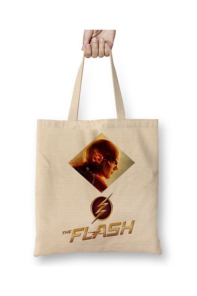 Baskı Dükkanı Υφασμάτινη τσάντα Flash Modelo 5 με μακριά λαβή