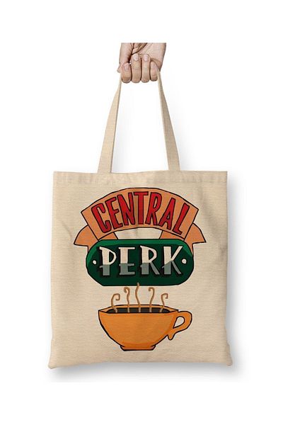 Baskı Dükkanı Υφασμάτινη τσάντα Central Perk με μακριά λαβή