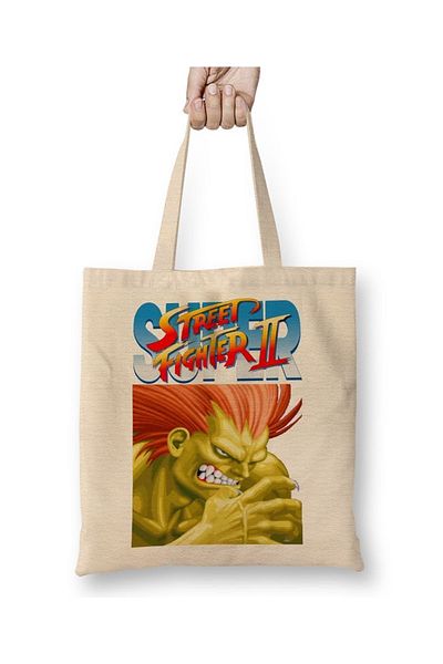 Baskı Dükkanı Street Fighter 2 Bison υφασμάτινη τσάντα με μακριά λαβή