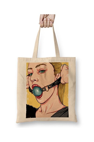 Baskı Dükkanı Ballgag Cloth Bag Long Handle