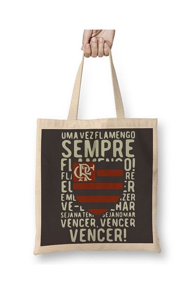 Baskı Dükkanı Υφασμάτινη τσάντα Semper Flamengo Cinza Chumbo με μακριά λαβή