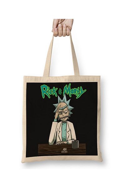 Baskı Dükkanı Υφασμάτινη τσάντα Rick & Morty με μακριά λαβή