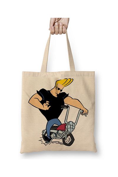 Baskı Dükkanı Johnny Bravo 02 υφασμάτινη τσάντα με μακριά λαβή