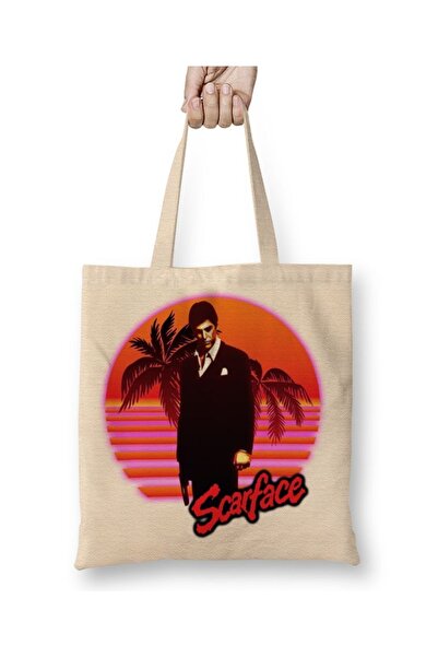 Baskı Dükkanı Scarface tkanina Torba duga Sa ručkom