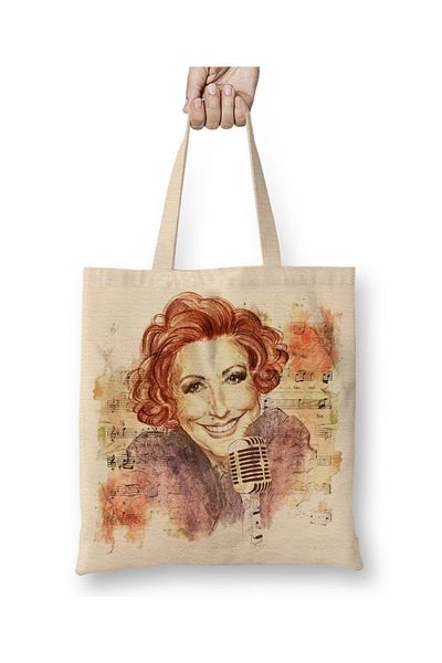 Baskı Dükkanı Geantă din pânză ilustrată Selda Bağcan cu mâner lung