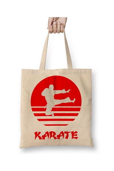 Baskı Dükkanı Karate 01 υφασμάτινη τσάντα με μακριά λαβή