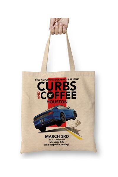 Baskı Dükkanı Ford Mustang Curbs And Bez Сумка з довгою ручкою