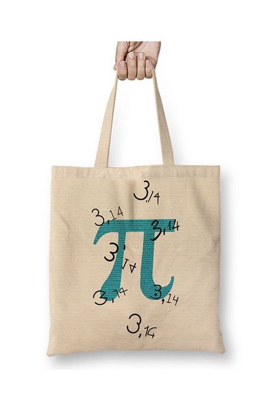 Baskı Dükkanı Pi Count Mathematica Math Special Design Pi Day Geantă din pânză cu mâner lung