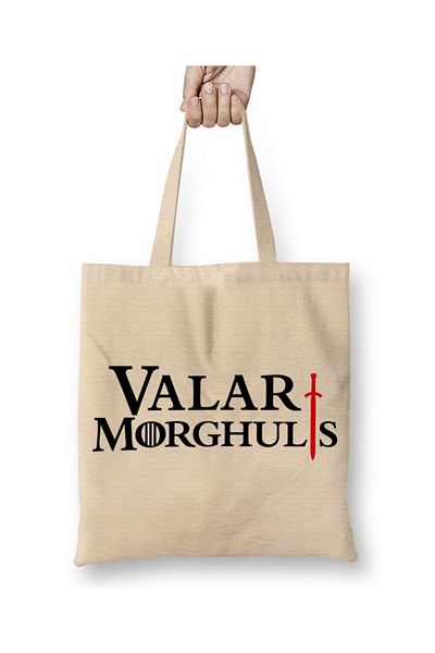 Baskı Dükkanı Geantă din pânză Game Of Thrones Valar Morghuls cu mâner lung