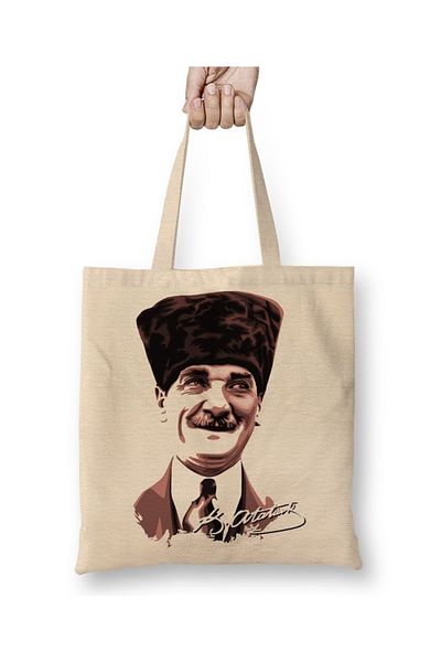 Baskı Dükkanı Mustafa Kemal Atatürk 07 υφασμάτινη τσάντα με μακριά λαβή