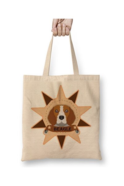 Baskı Dükkanı Geantă de pânză pentru câini Beagle Pug cu mâner lung