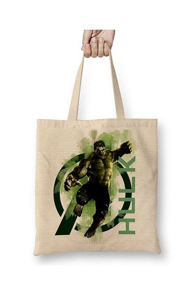 Baskı Dükkanı Υφασμάτινη τσάντα Avengers Hulk με μακριά λαβή