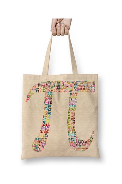 Baskı Dükkanı Pi Count Mathematica Math Special Design Pi Day Geantă din pânză cu mâner lung