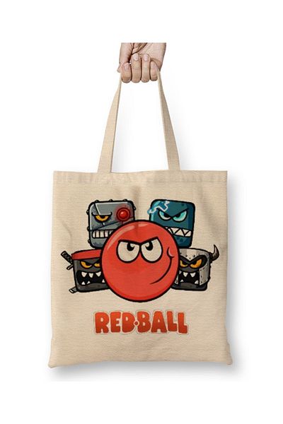 Baskı Dükkanı Red Ball 4 υφασμάτινη τσάντα με μακριά λαβή