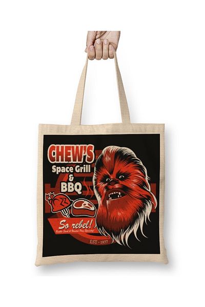 Baskı Dükkanı Chewbacca Chews υφασμάτινη τσάντα με μακριά λαβή