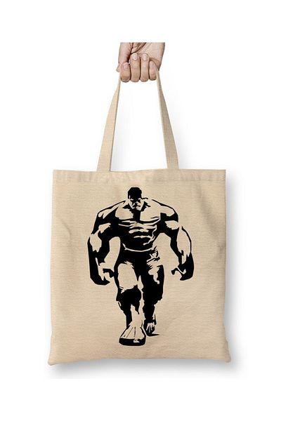 Baskı Dükkanı Υφασμάτινη τσάντα Kpplay Hulk με μακριά λαβή