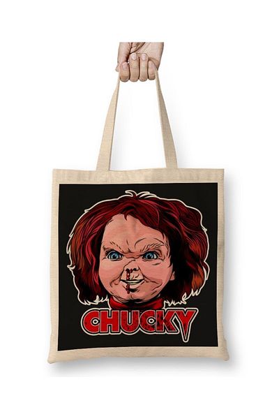 Baskı Dükkanı Κλασική υφασμάτινη τσάντα Chucky με μακριά λαβή