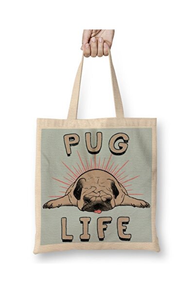 Baskı Dükkanı Pupci za pse Pug Life Torba dugi Sa ručkom