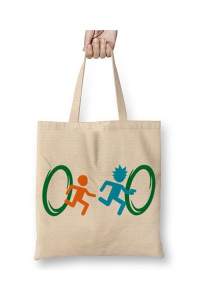 Baskı Dükkanı Morty Smith Rick Tote Τσάντα με μακριά λαβή
