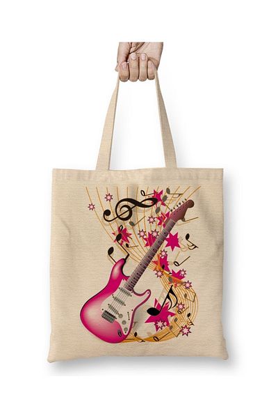 Baskı Dükkanı Music Music Guitar Cloth Bag Long Handle