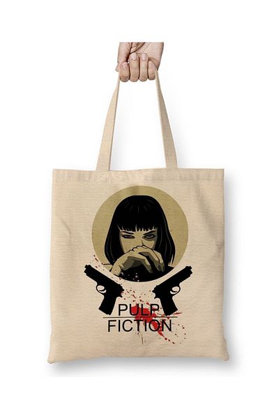 Baskı Dükkanı Υφασμάτινη τσάντα Pulp Fiction με μακριά λαβή