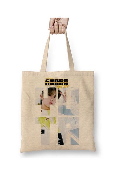Baskı Dükkanı Nct 127 Yuta We Are Superhuman Geantă din pânză cu mâner lung