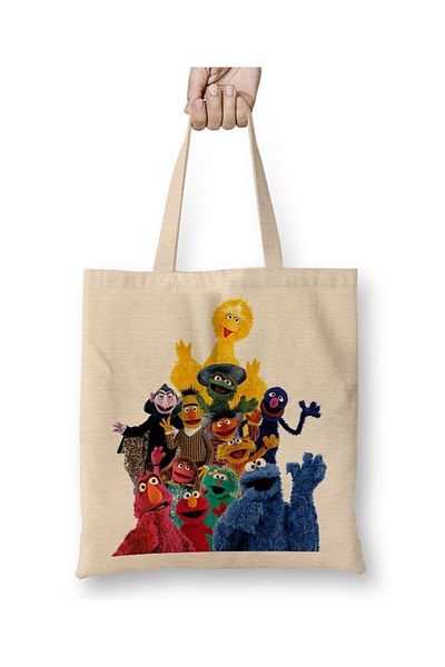 Baskı Dükkanı Sesame Street Heroes 2 υφασμάτινη τσάντα με μακριά λαβή
