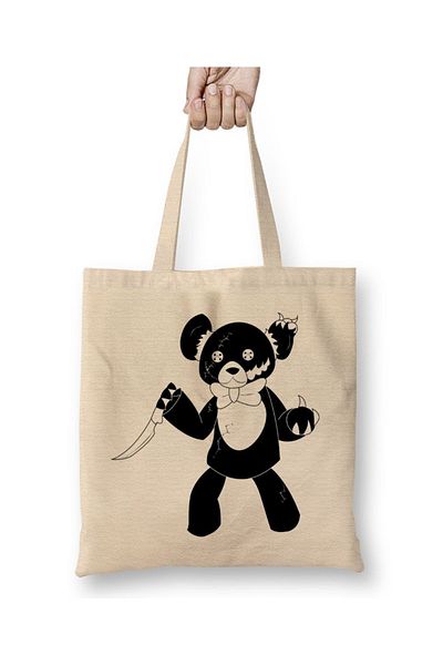 Baskı Dükkanı Teddy Bear υφασμάτινη τσάντα με μακριά λαβή