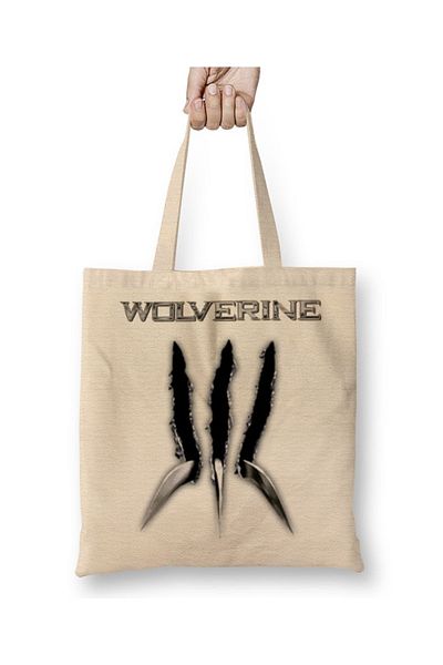 Baskı Dükkanı Υφασμάτινη τσάντα Wolverine με μακριά λαβή