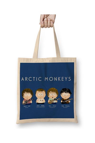 Baskı Dükkanı Υφασμάτινη τσάντα Arctic Monkeys με μακριά λαβή