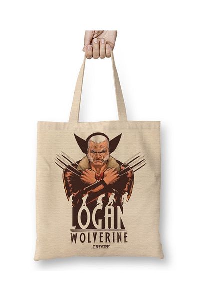 Baskı Dükkanı Η υφασμάτινη τσάντα Wolverine με μακριά λαβή