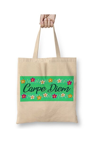 Baskı Dükkanı Carpe Diem -vi Tkanina Torba Duga Sa ručkom