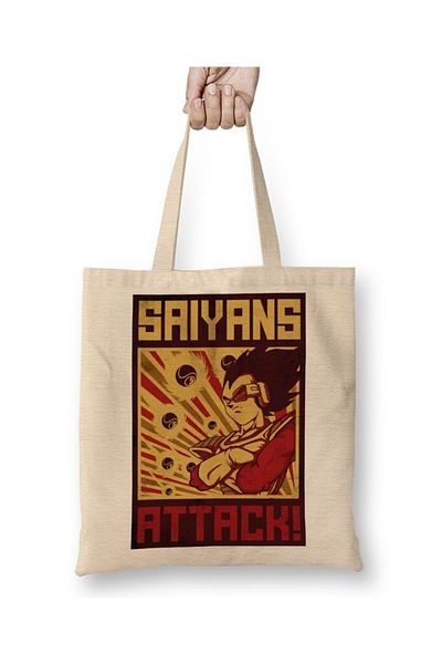 Baskı Dükkanı Poster Saiyans Tote Bag Mâner lung
