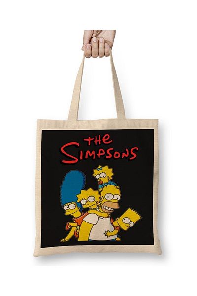 Baskı Dükkanı Geantă din pânză Os Simpsons cu mâner lung