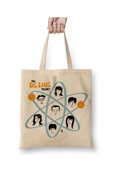 Baskı Dükkanı Geantă din pânză The Big Bang Theory cu mâner lung
