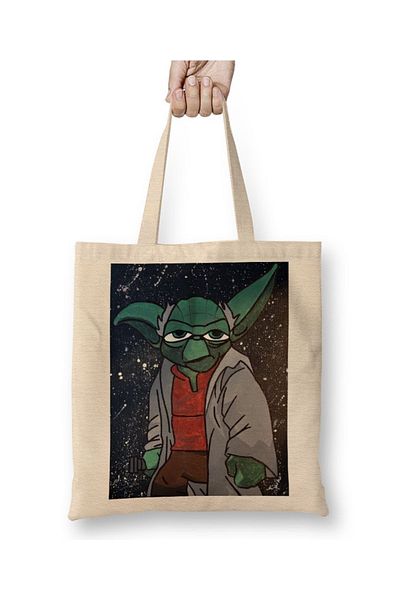 Baskı Dükkanı Υφασμάτινη τσάντα Star Wars Yoda με μακριά λαβή