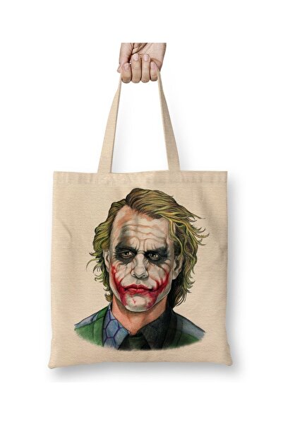 Baskı Dükkanı حقيبة جوكر قماشية بيد طويلة