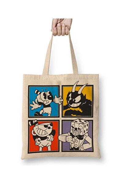 Baskı Dükkanı Cuphead Characters Бессумкова сумка з довгими ручками