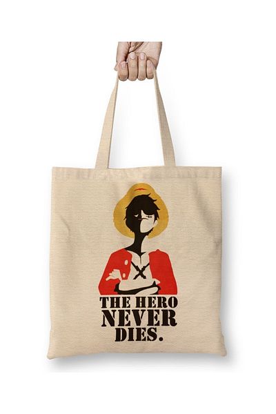 Baskı Dükkanı One Piece Luffy Mugiwara υφασμάτινη τσάντα με μακριά λαβή