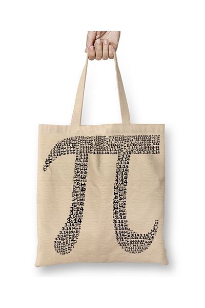Baskı Dükkanı Pi Count Mathematica Math Special Design Pi Day υφασμάτινη τσάντα με μακριά λαβή