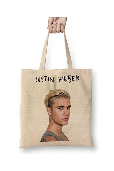 Baskı Dükkanı Geantă din pânză Justin Bieber cu mâner lung